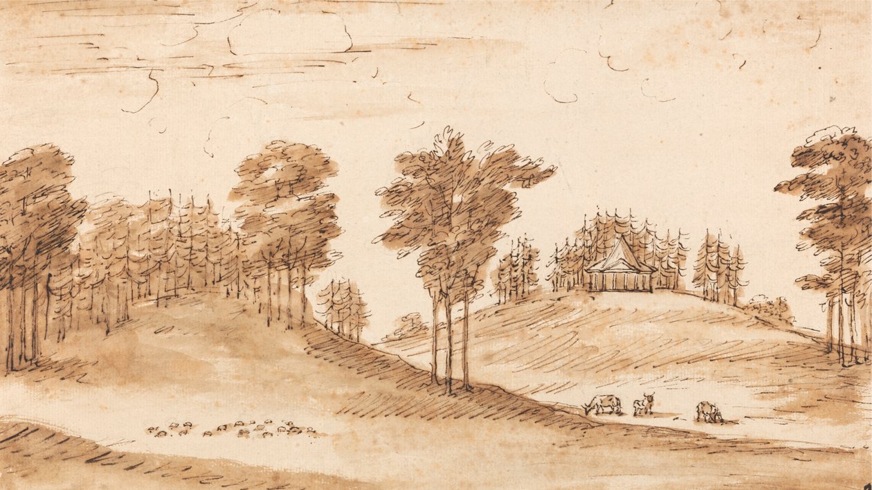 Entwurf für einen Pavillon in einem Hirschpark von William Kent
