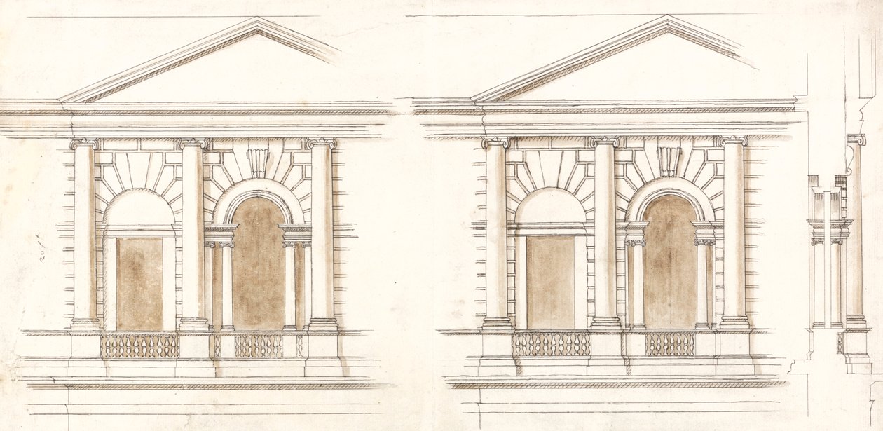 Das Schatzamt, Whitehall, London: Alternative Erhebungen der Fassade von William Kent