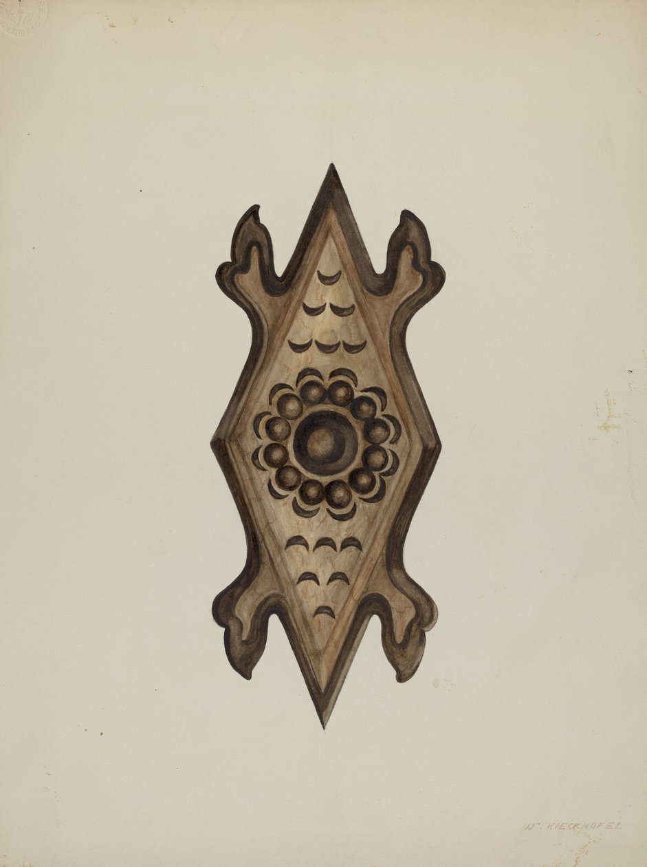 Detail, Seite des Beichtstuhls, 1937 von William Kieckhofel
