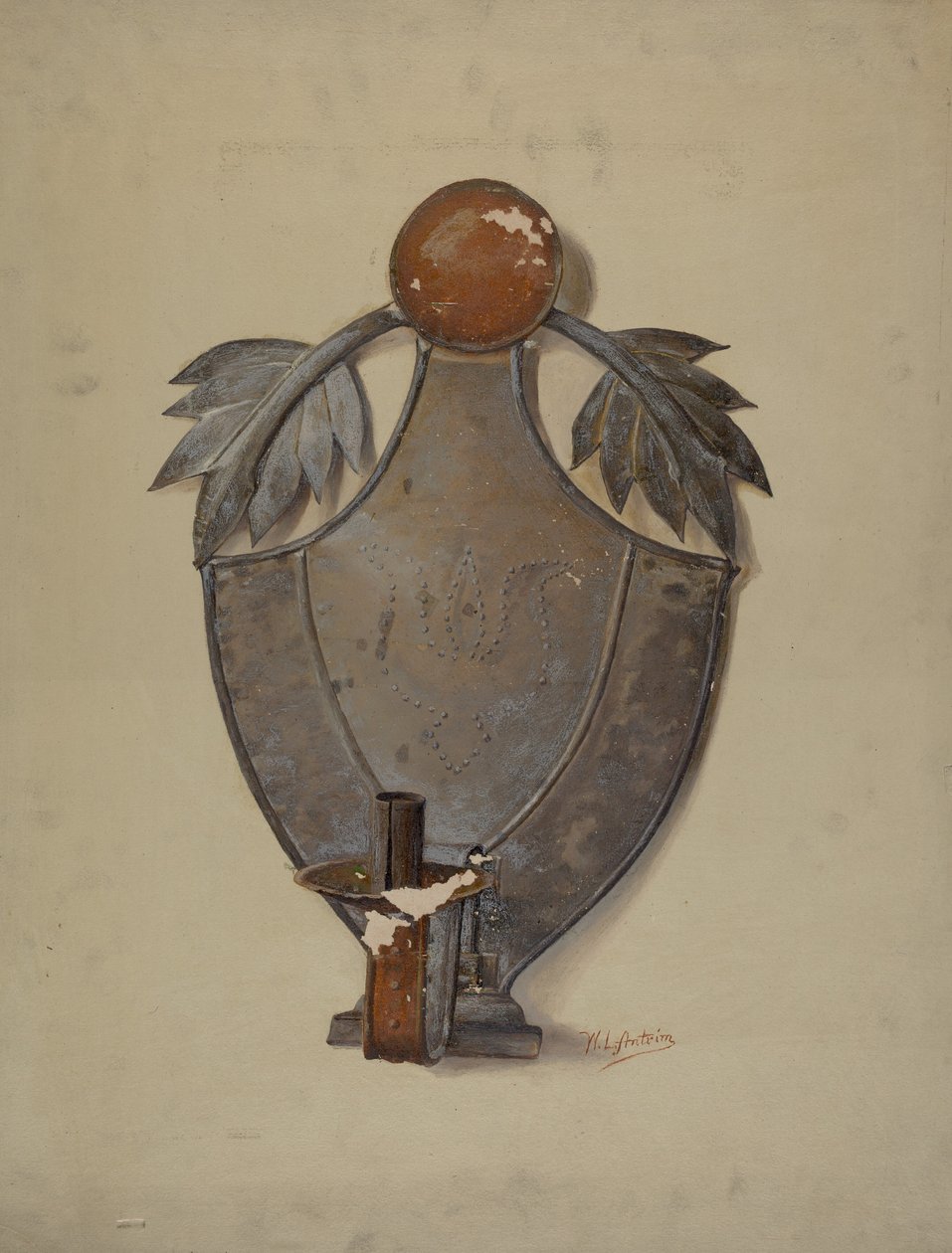 Pa. Deutscher Zinnleuchter (ca. 1937) von William L Antrim