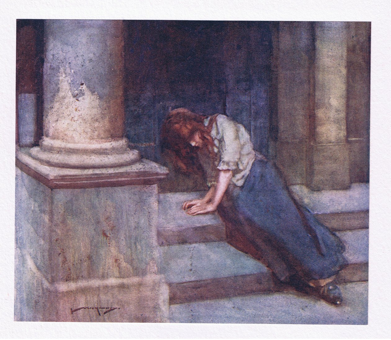 Und, von der Kälte gezwickt und vor dem Regen zurückschreckend, beklagt sie mit schwerem Herzen diese unglückliche Stunde von William Lee Hankey