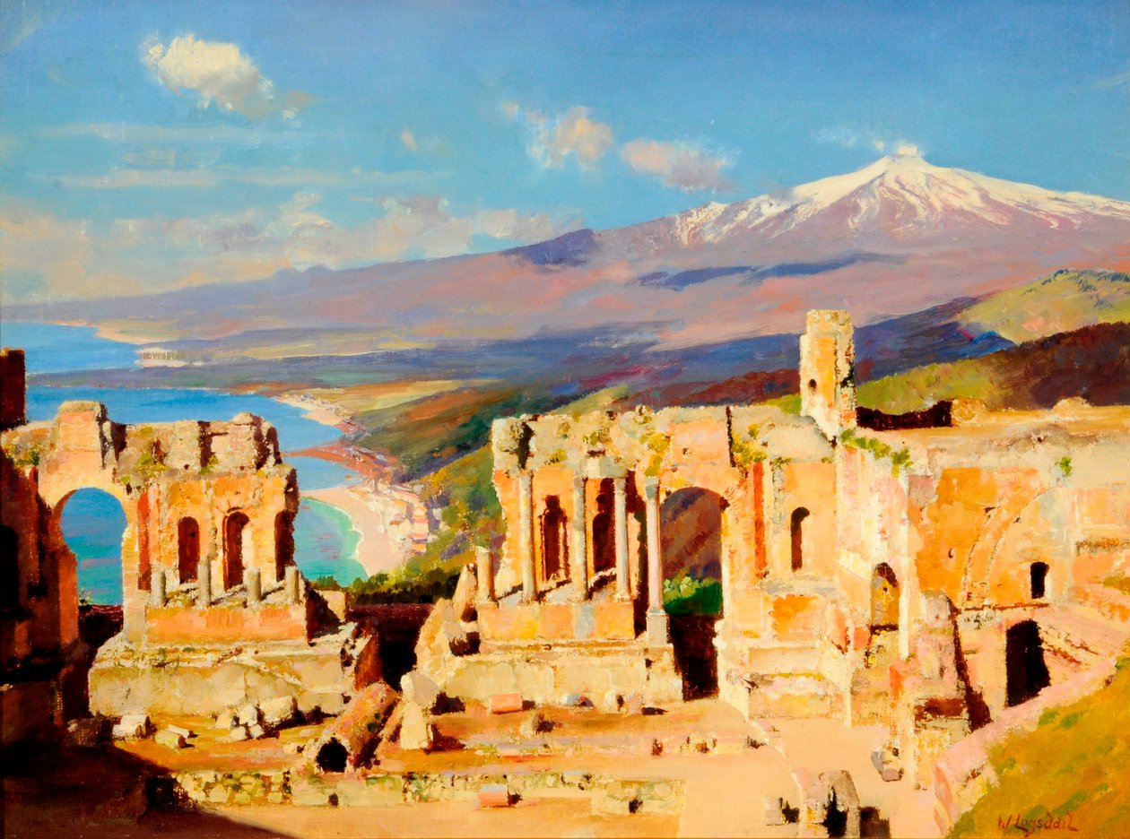 Das griechische Theater, Taormina, Sizilien von William Logsdail