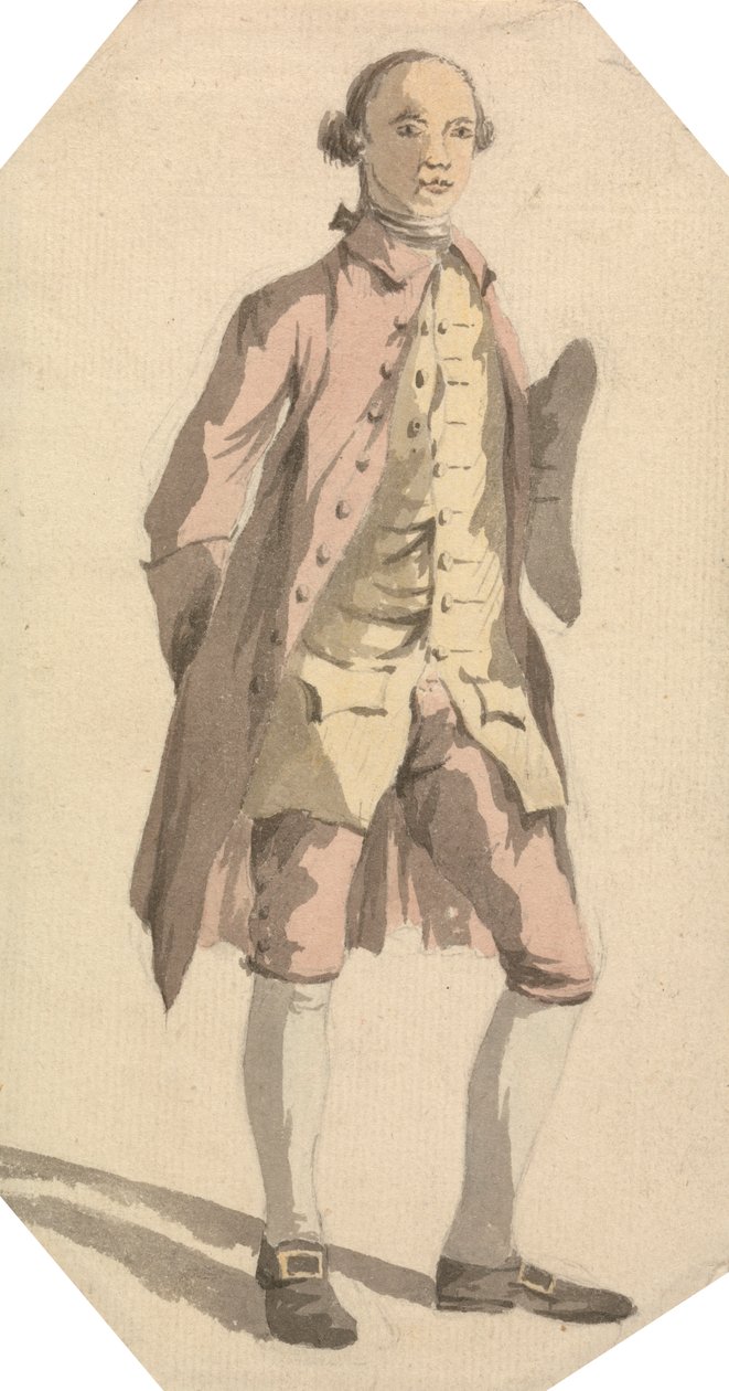 Ganzkörperporträt eines Mannes mit Dreispitz unter dem linken Arm von William Marlow