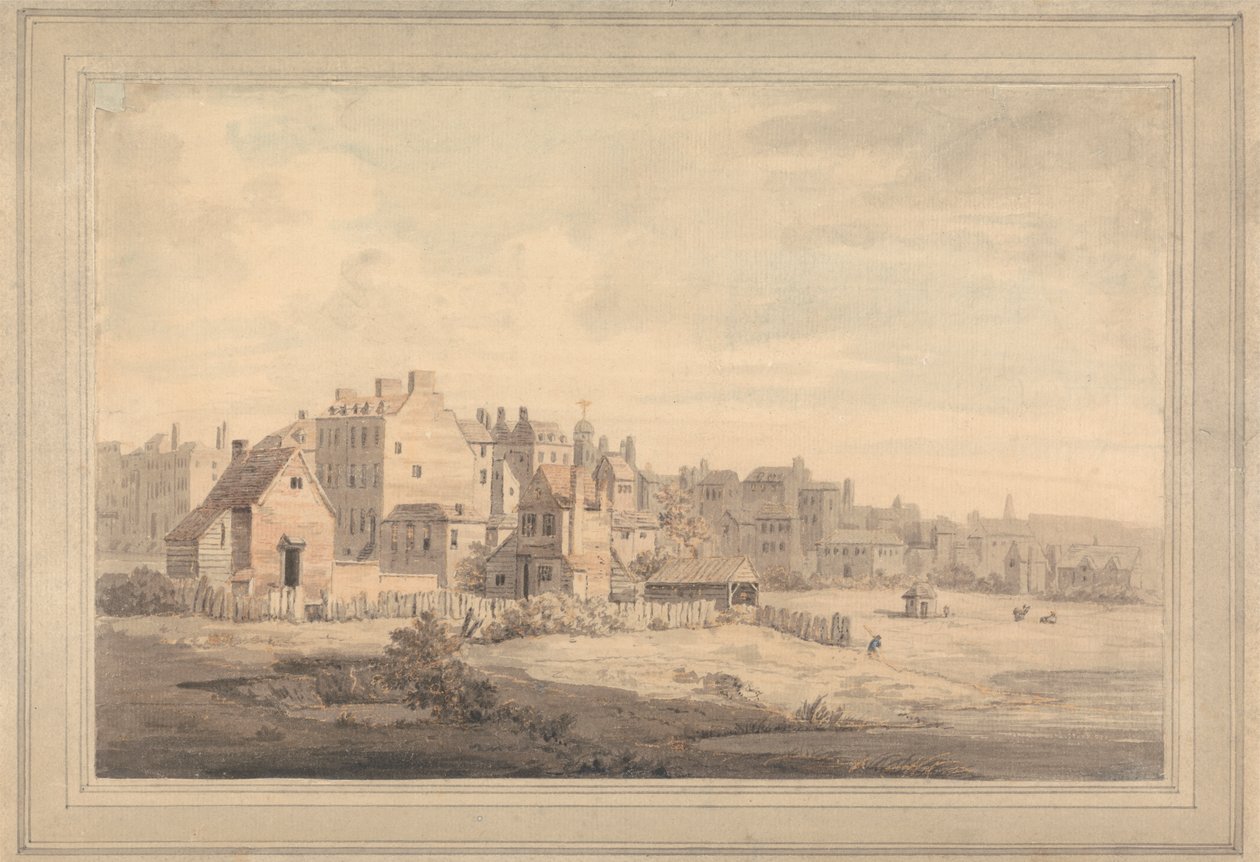 Häuser am Flussufer von William Marlow