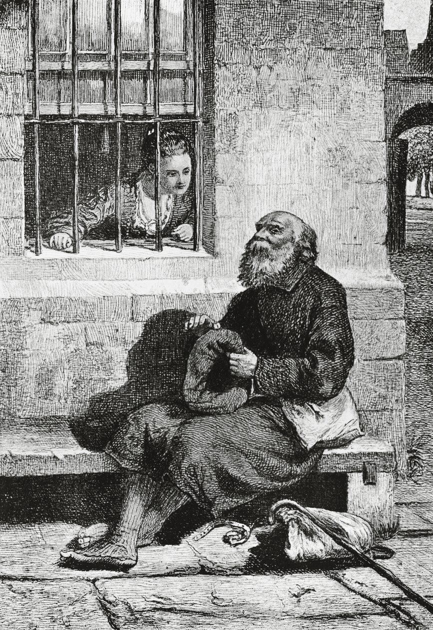 Miss Wardour und Bettler Edie Ochiltree, Illustration für Der Altertumsforscher von William McTaggart