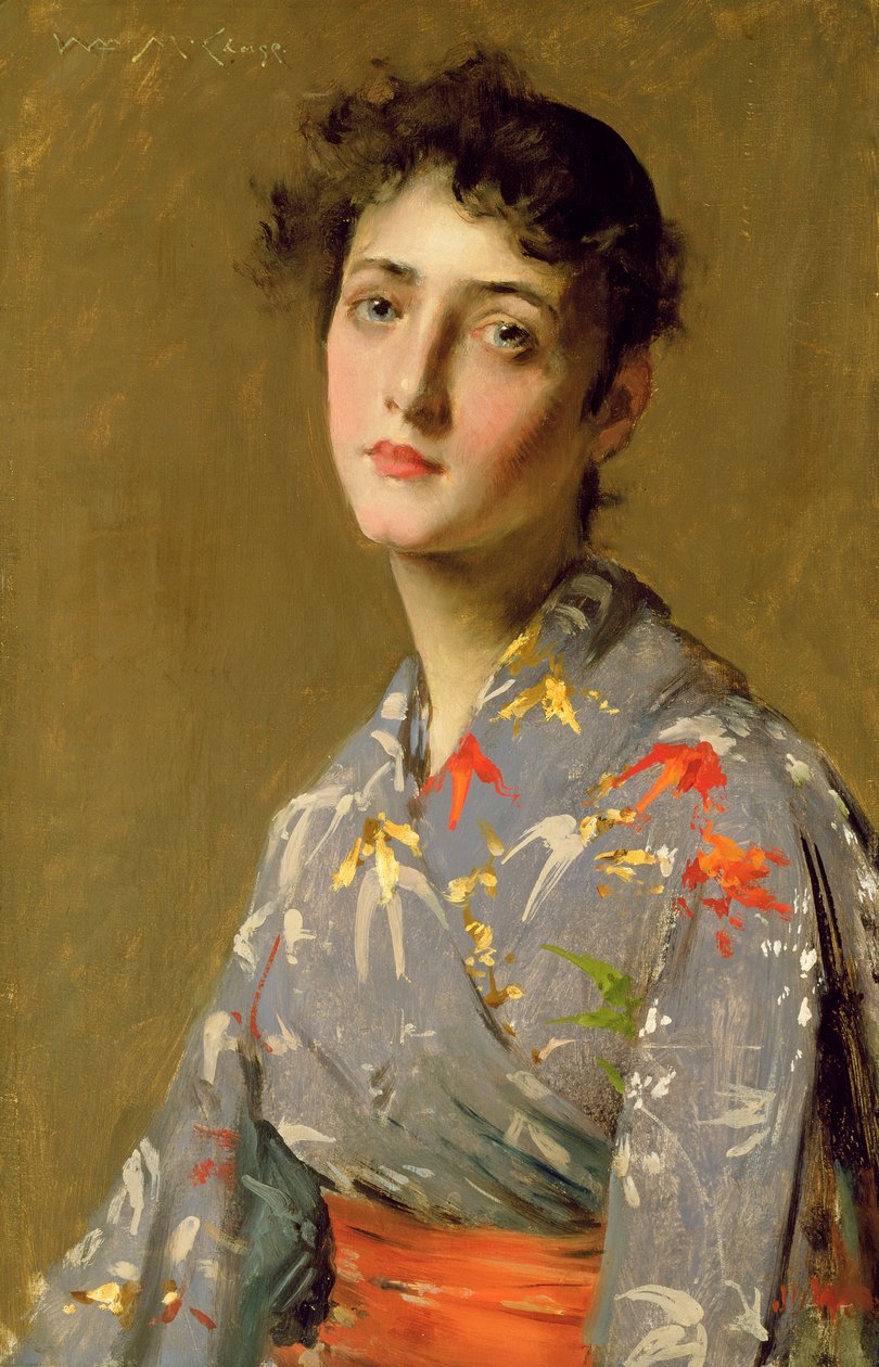 Mädchen im japanischen Kostüm, ca. 1888 von William Merritt Chase
