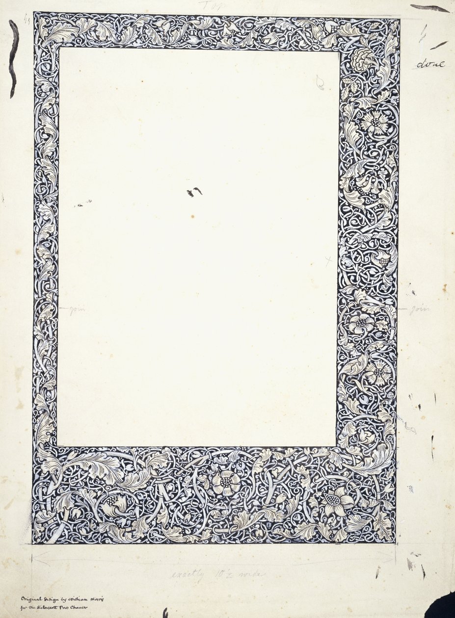 Originalzeichnung für einen ganzseitigen Rand von William Morris