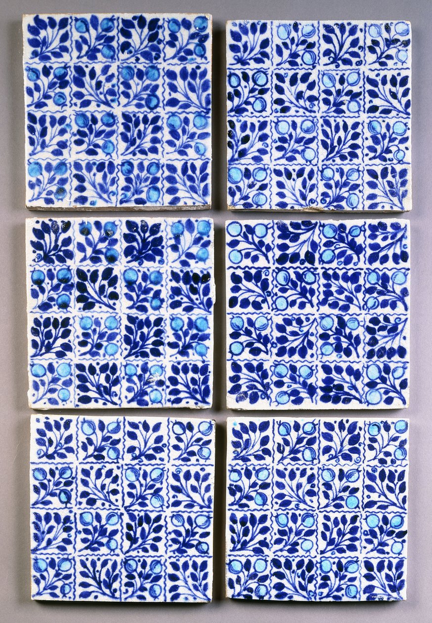 Sieben William Morris blaue 