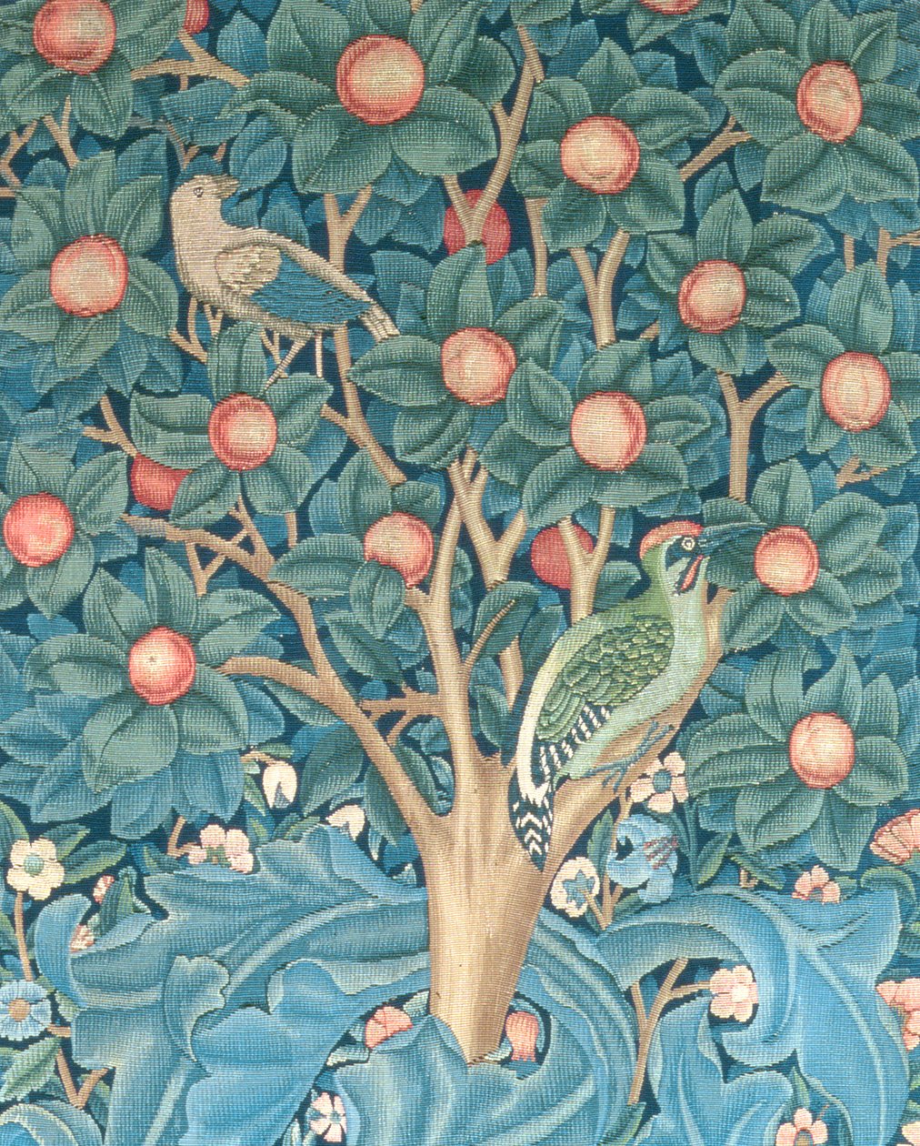 Der Spechtteppich, Detail (Spechte) von William Morris