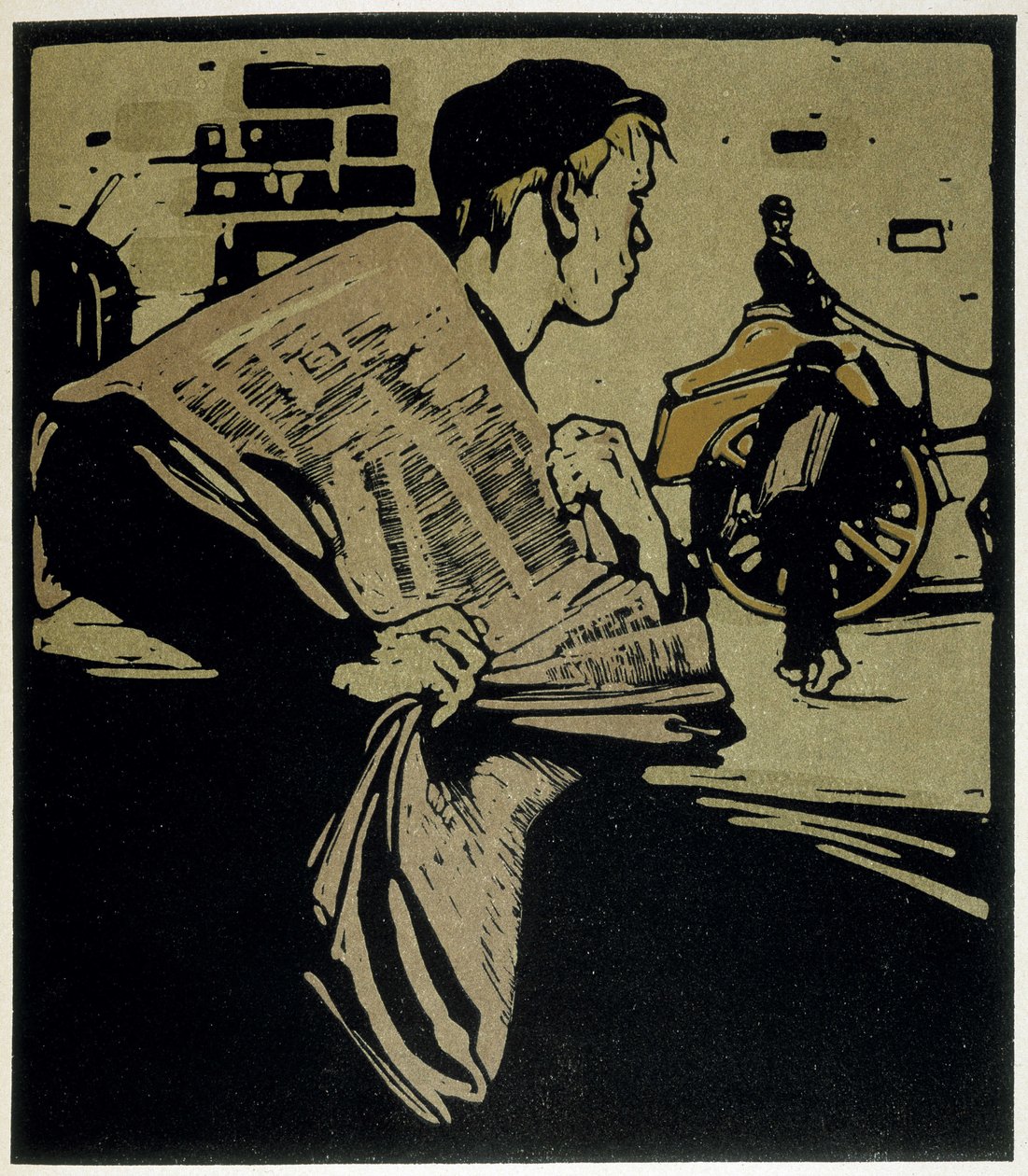 Zeitungsverkäufer, London - in "Types of London" von William Nicholson (1872-1949), ed Floury von William Nicholson