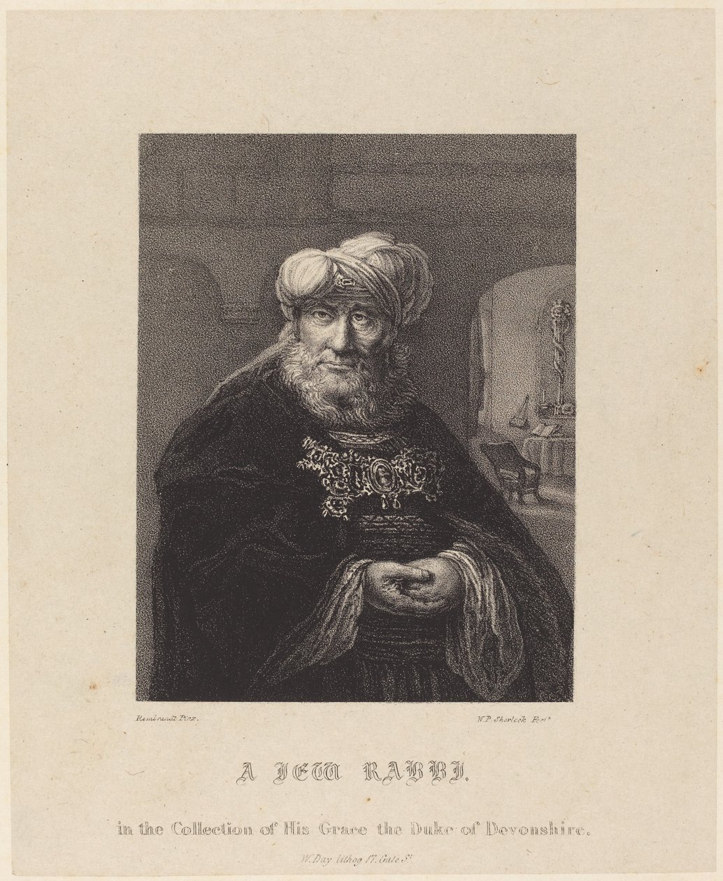 Ein jüdischer Rabbi von William P. Sherlock after Rembrandt van Rijn
