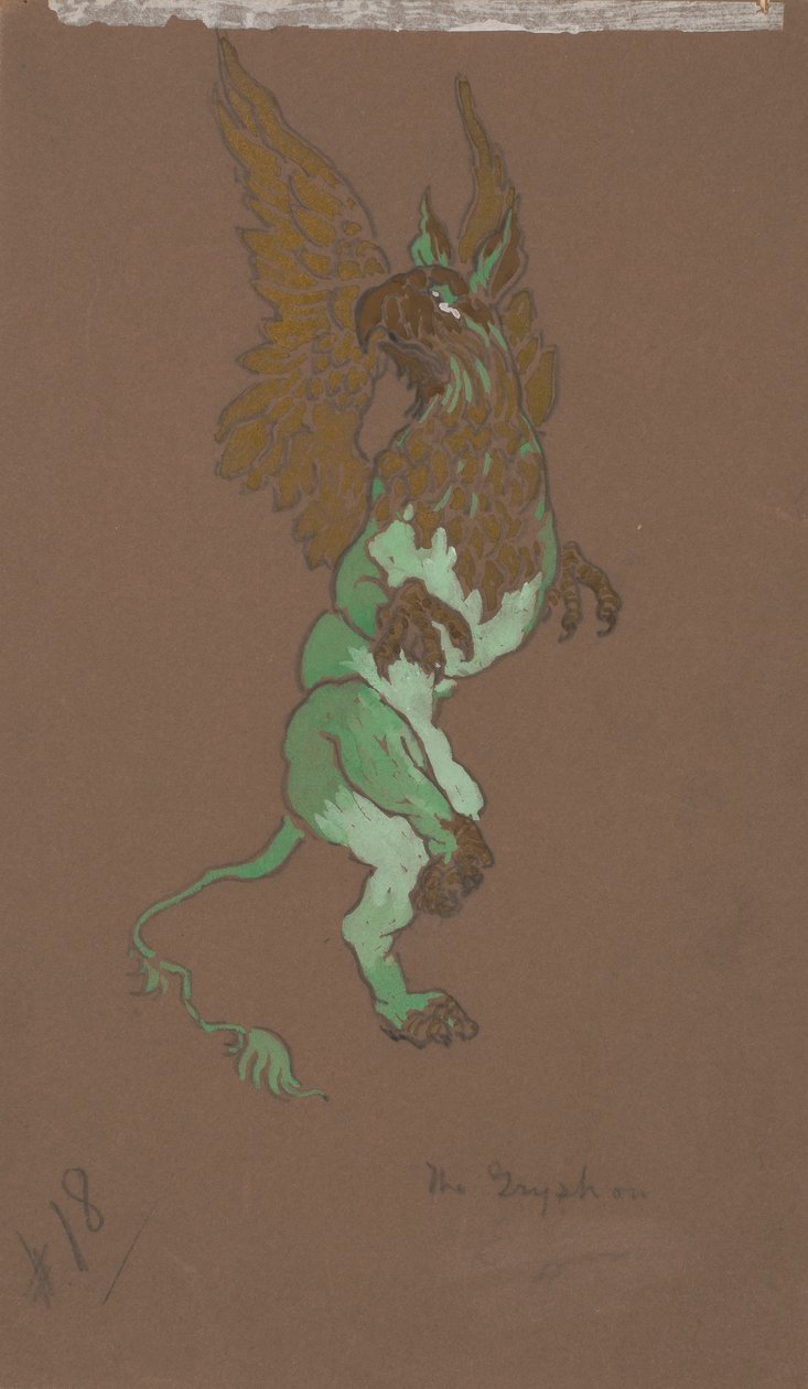 Der Greif (Kostümentwurf für Alice im Wunderland, 1915) von William Penhallow Henderson
