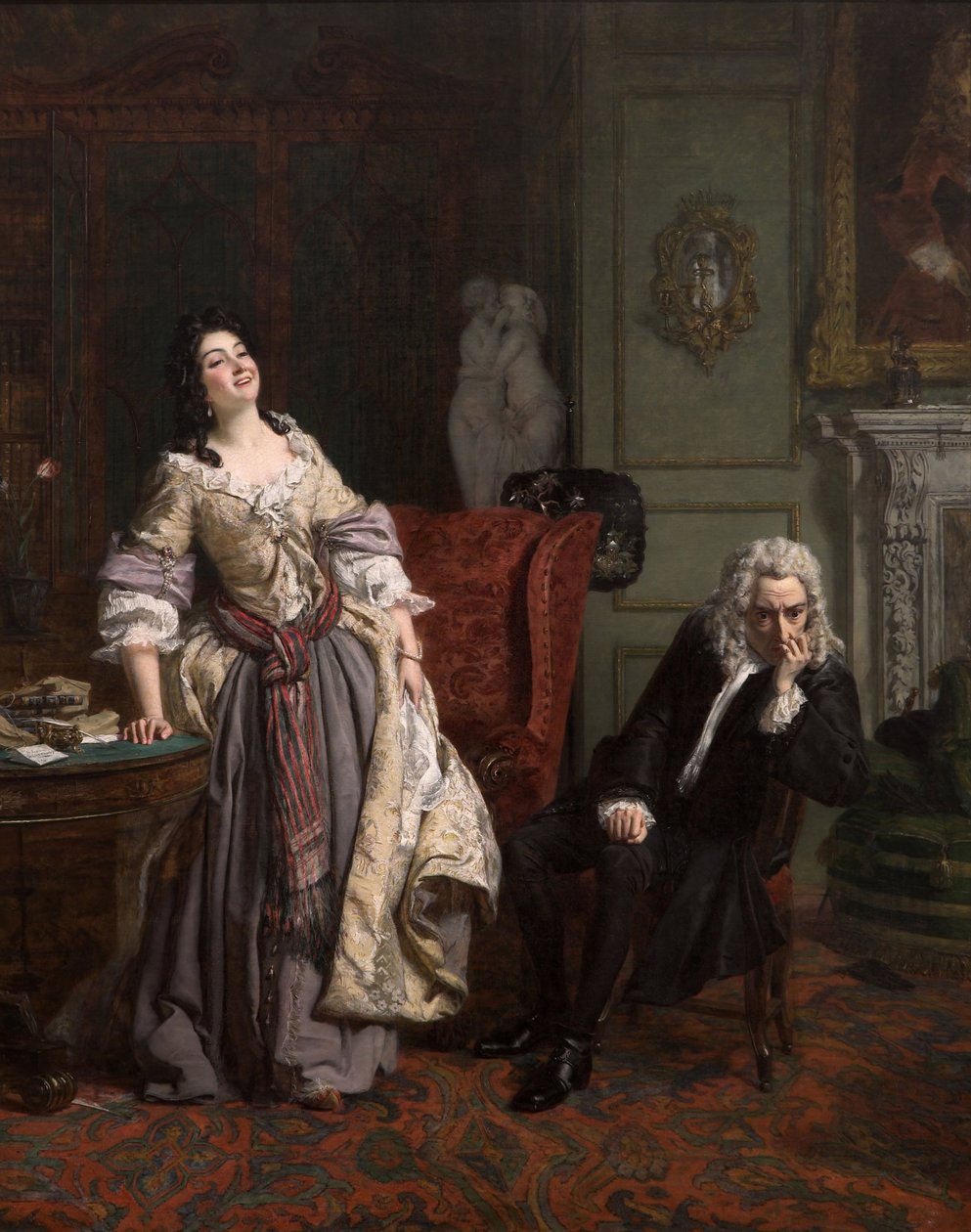 Alexander Pope erklärte Lady Mary Wortley Montagu seine Liebe, 1852 von William Powell Frith