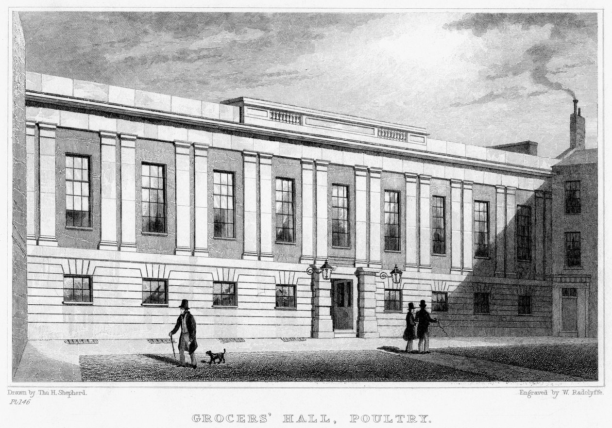 Grocers Hall, Poultry, City of London, 19. Jahrhundert von William Radclyffe