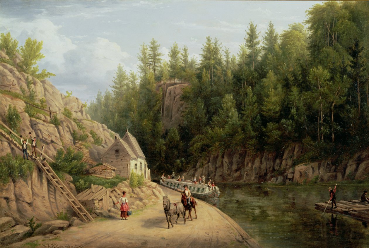 Erie-Kanal bei Little Falls, New York, 1884 von William Rickarby Miller