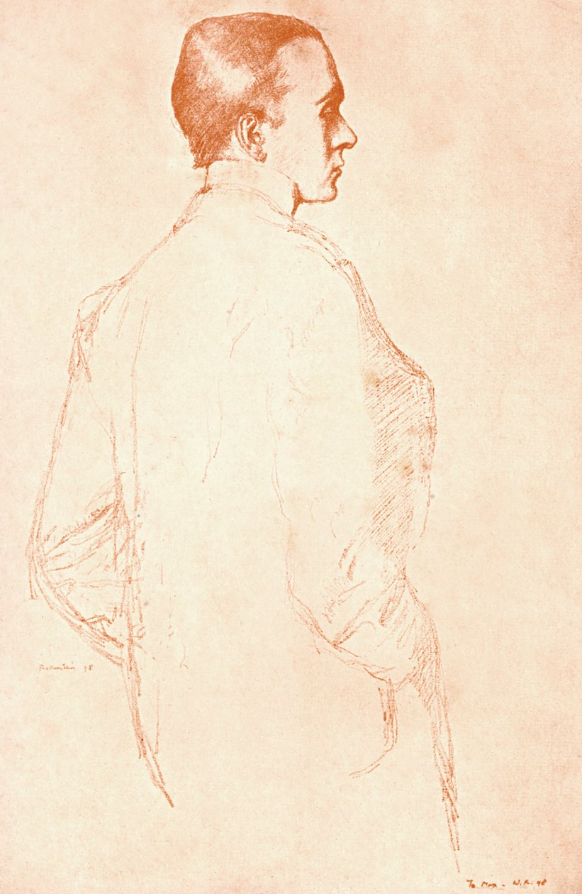 Sir Henry Maximilian Beerbohm, englischer Parodist und Karikaturist von William Rothenstein