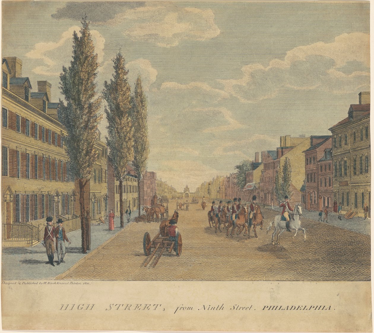 High Street, von der Ninth Street, Philadelphia von William Russell Birch