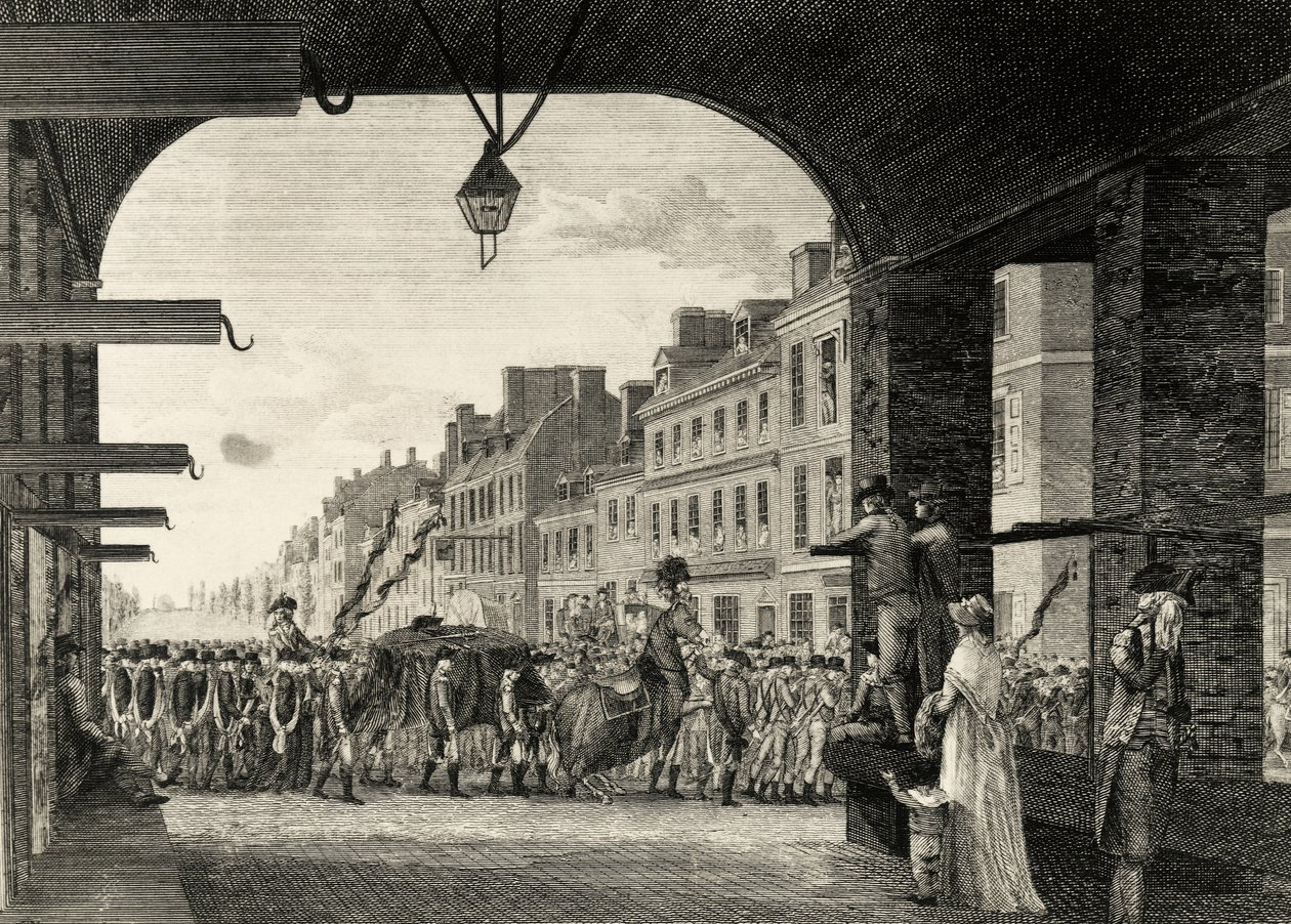 Der Trauerzug von George Washington entlang der High Street in Philadelphia von William Russell Birch