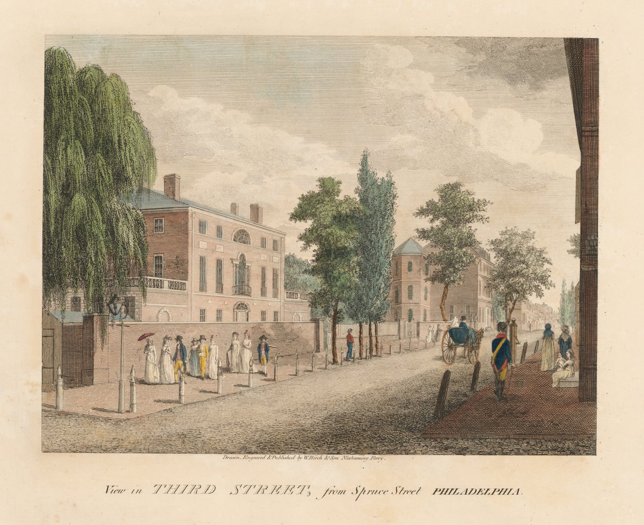 Blick in die Third Street von Spruce von William Russell Birch