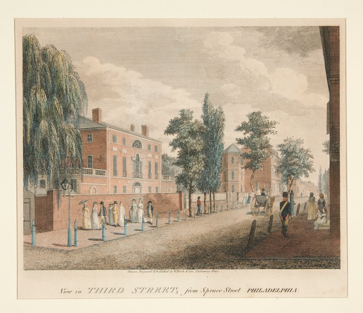 Ansicht in der Third Street, von der Spruce Street Philadelphia von William Russell Birch