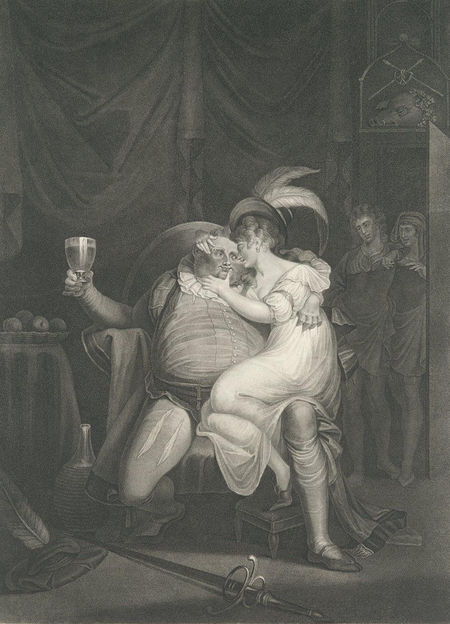 Doll Tearsheet, Falstaff, Henry und Poins Shakespeare, Kin..., erstmals veröffentlicht 1795, neu aufgelegt 1852 von William Satchwell Leney