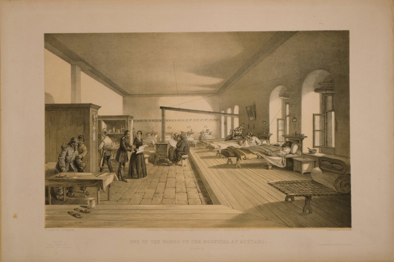 Eine der Stationen des Krankenhauses in Scutari, 1855 von William Crimea Simpson