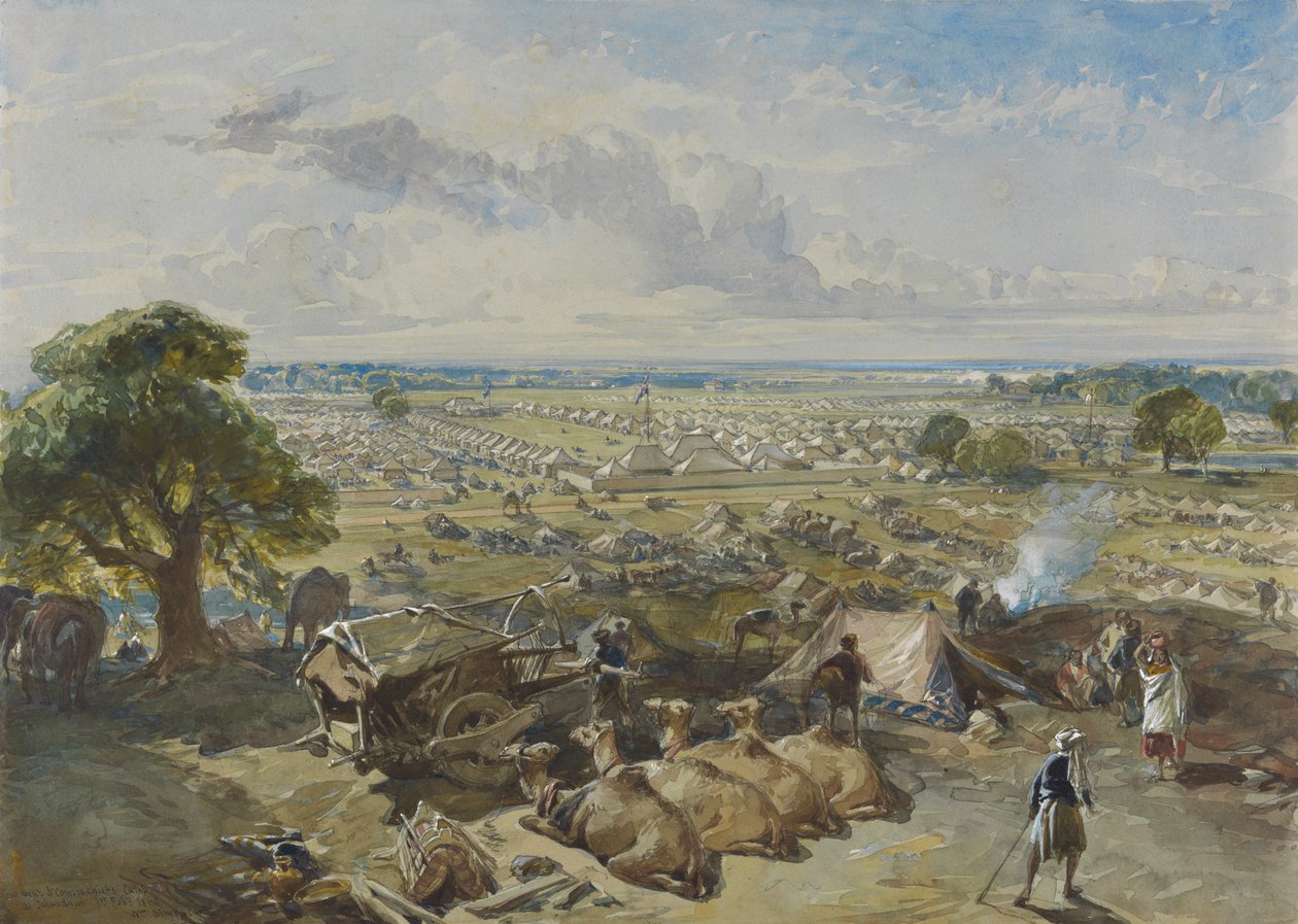 Das Lager des Generalgouverneurs und Oberbefehlshabers in Jalandhar, 1. Februar 1860 von William Simpson