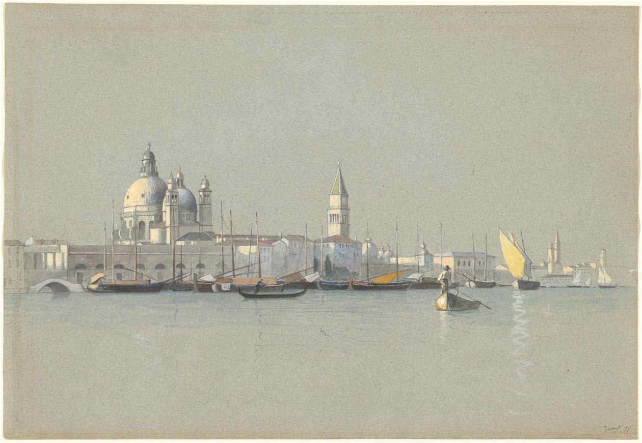 Blick über den Giudecca-Kanal zur Salute und zum Campanile von San Marco von William Stanley Haseltine