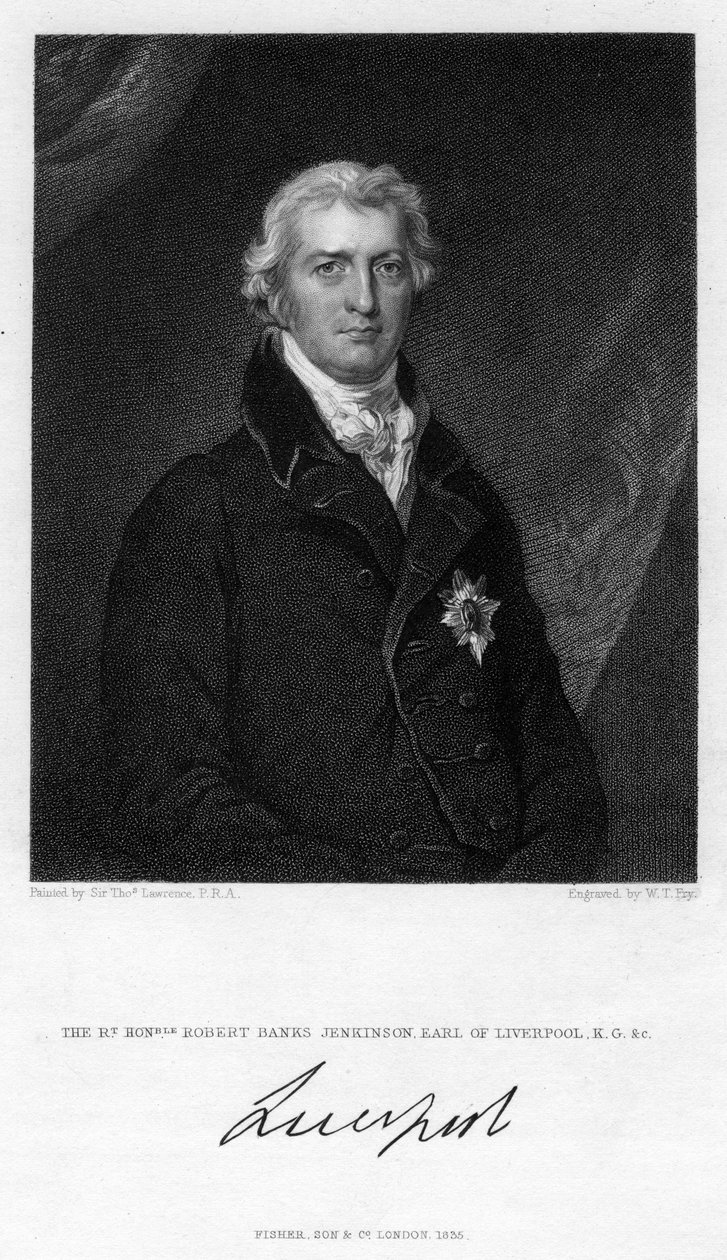 Robert Jenkinson, 2. Earl of Liverpool, britischer Politiker und Premierminister, 1835 von William Thomas Fry