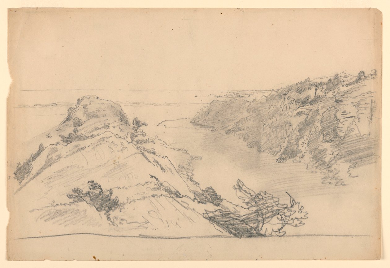 Studie für "Von Paradies zu Fegefeuer, Newport" von William Trost Richards
