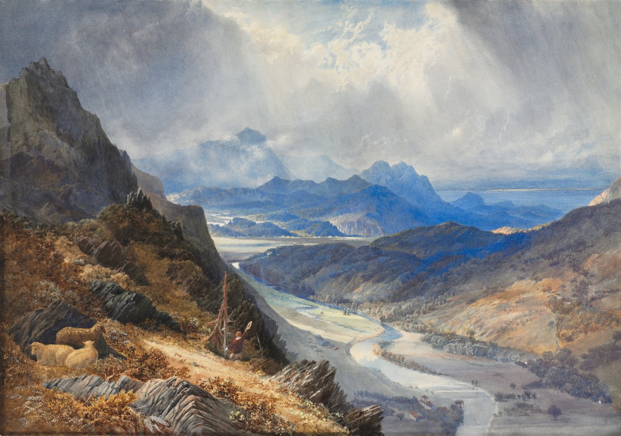Ein Blick von Moel Cynwich: Blick über das Tal von Afon Mawddach und in Richtung Cader Idris von Joseph Mallord William Turner
