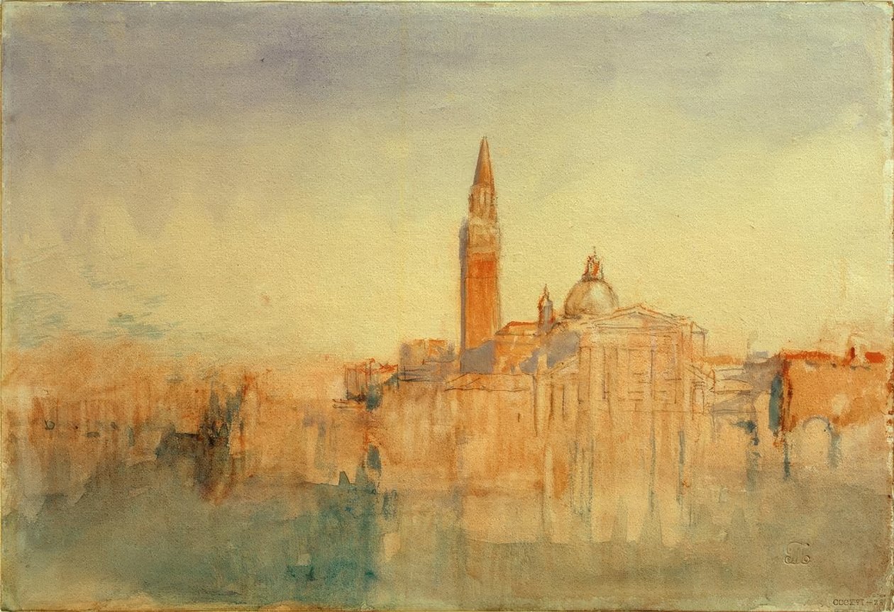 San Giorgio Maggiore bei Sonnenuntergang, vom Hotel Europa von Joseph Mallord William Turner