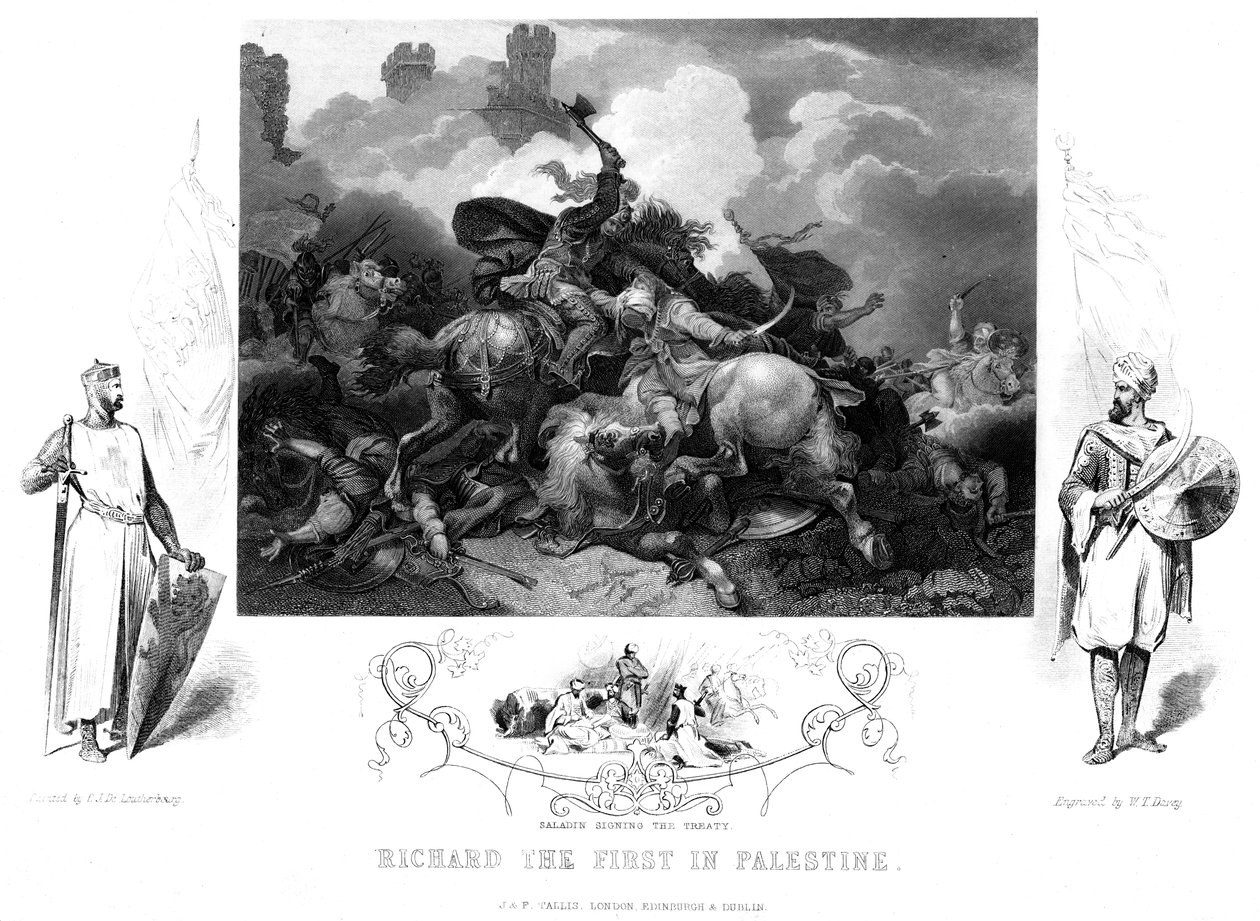 König Richard I 1157-119 bei der Schlacht von Jaffa, 1192 von William Turner Davey