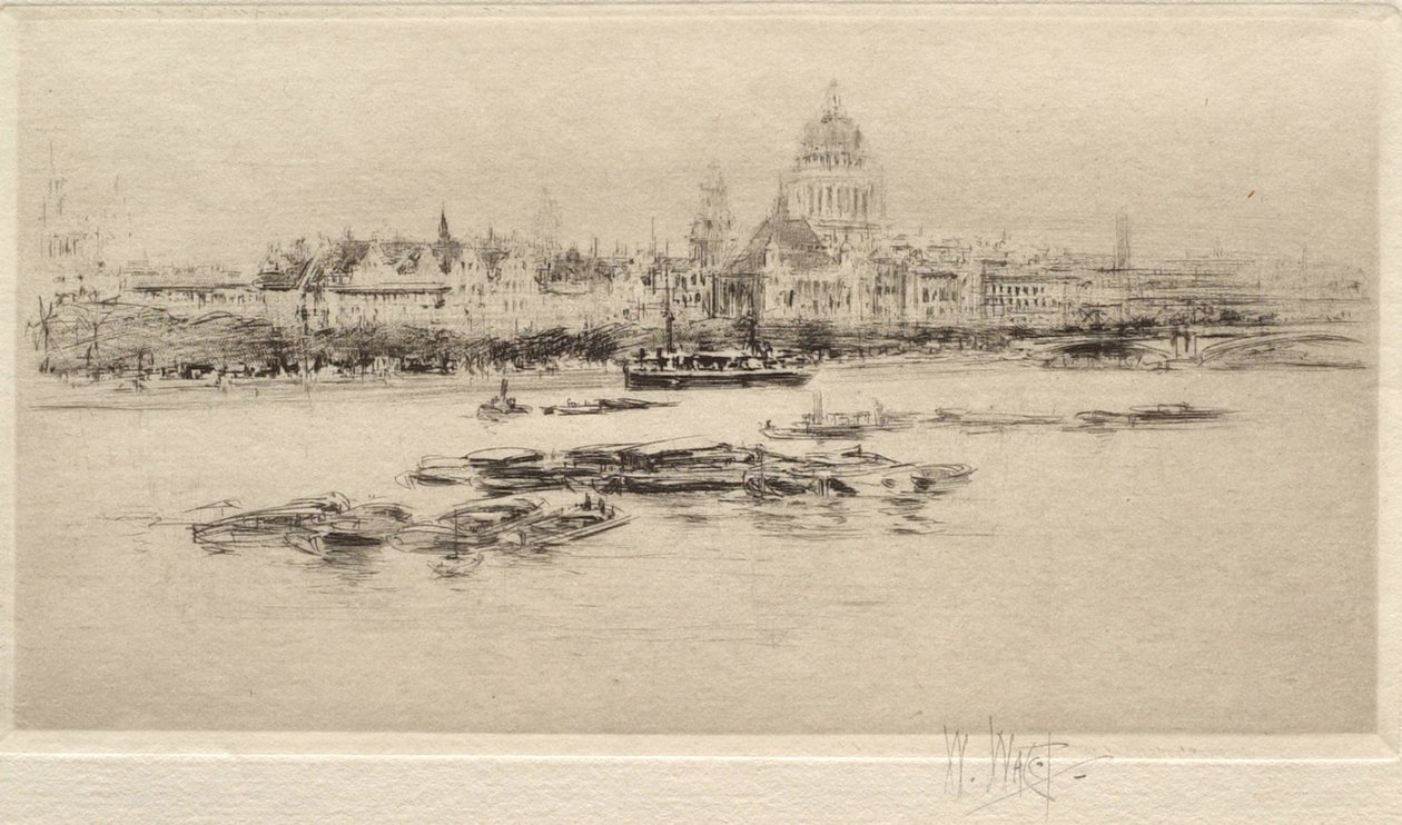 Die Themse von Waterloo—Ein Blick in Richtung St. Paul