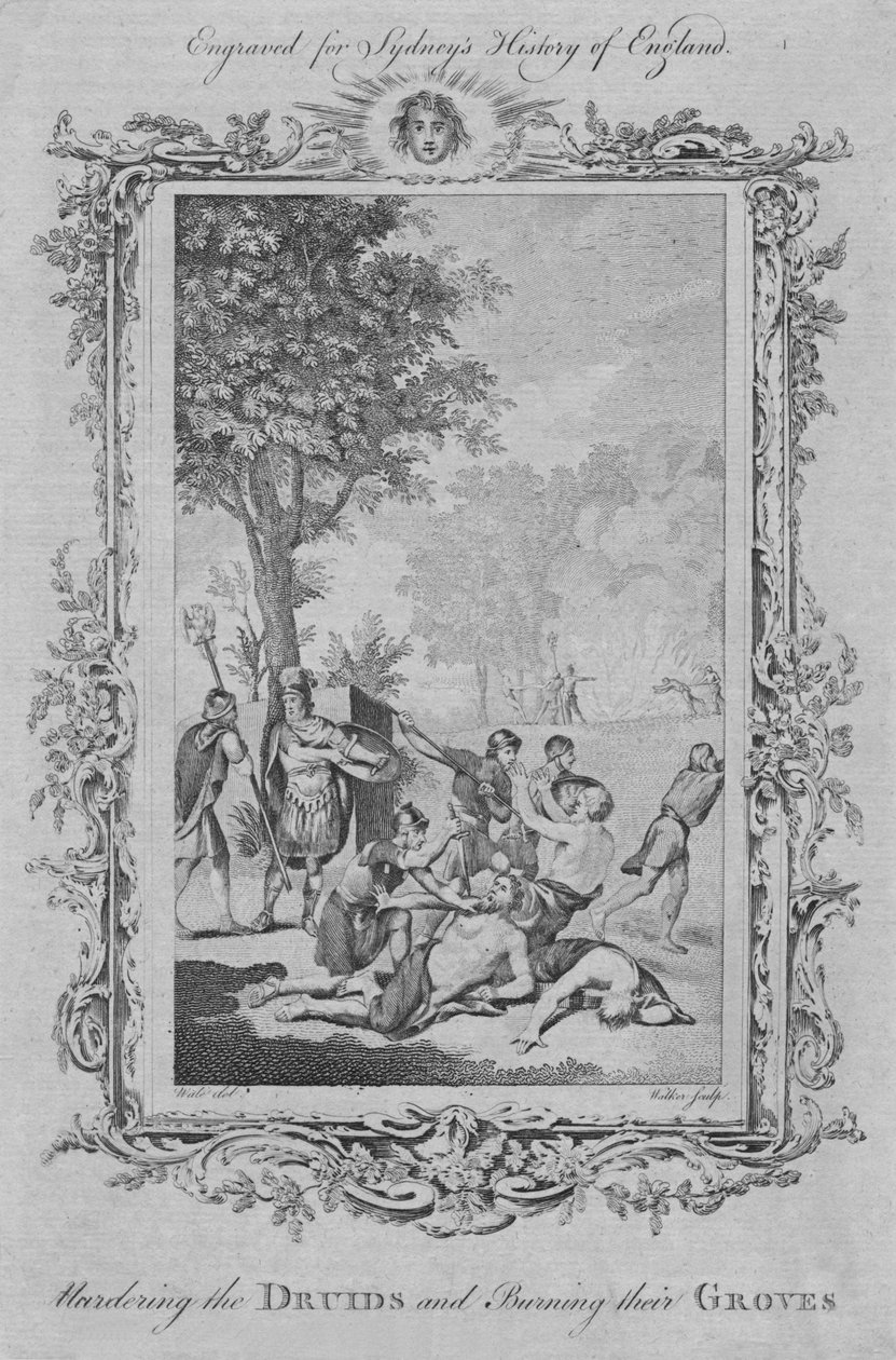 Die Ermordung der Druiden und das Verbrennen ihrer Haine, 1773 von William Walker