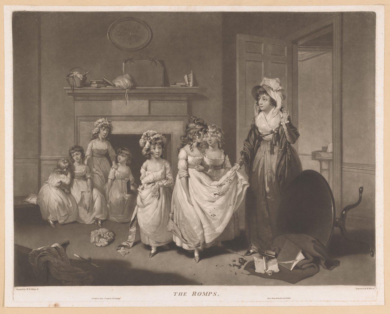 Tinte über das Kleid eines der Mädchen (The Romps) von William Ward