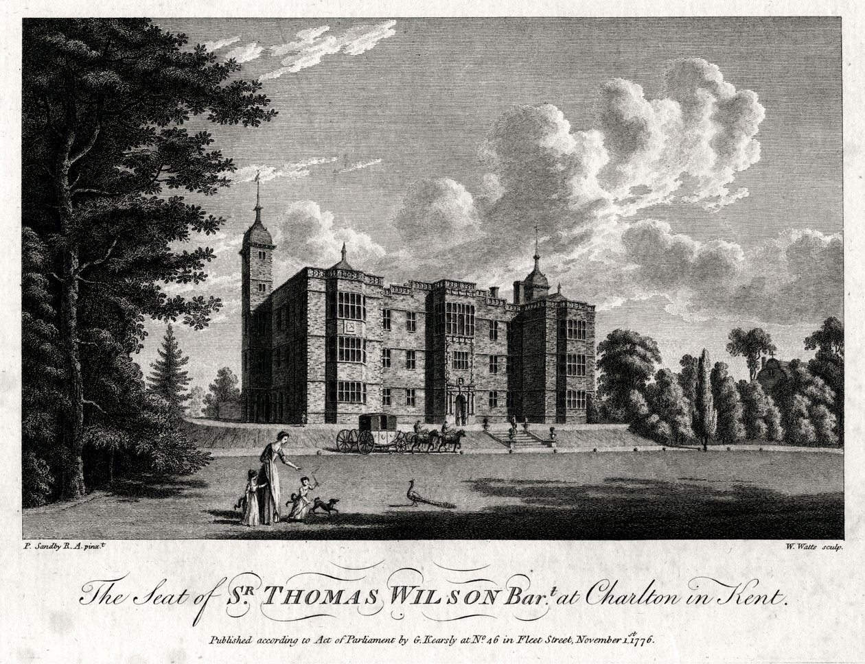 Der Sitz von Sir Thomas Wilson Bart in Charlton in Kent, 1776 von William Watts