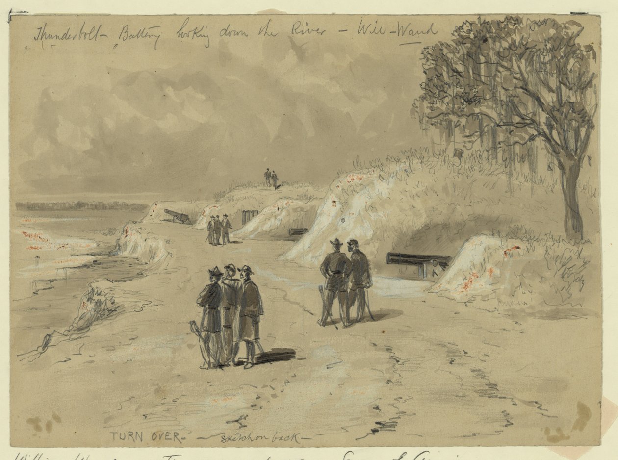 Thunderbolt-Batterie, Blick flussabwärts von William Waud