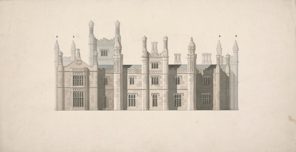 Erhebung eines Entwurfs für die Cambridge Colleges von William Wilkins