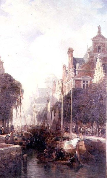 Ein Blick auf einen Kanal in Rotterdam von William Wyld