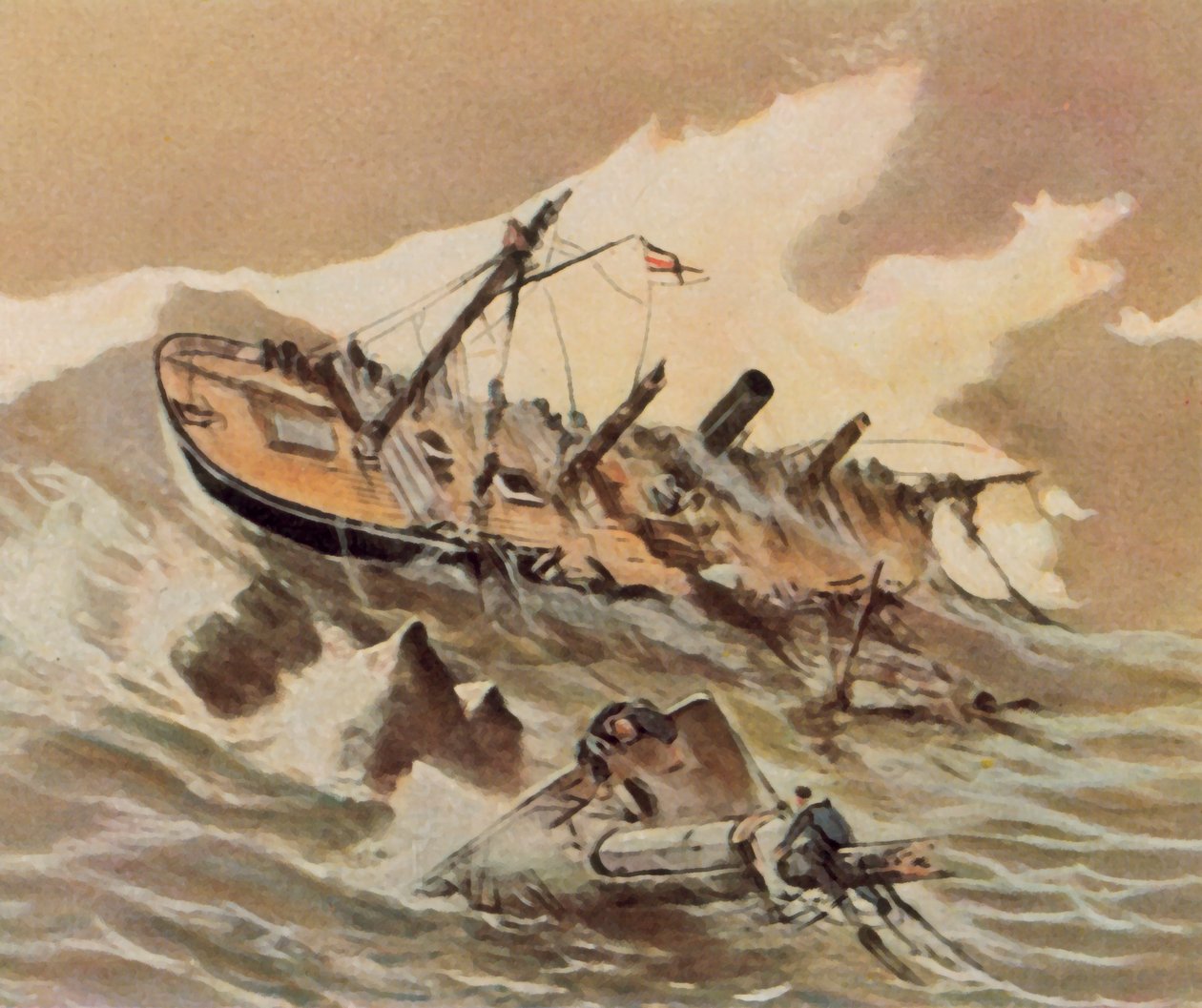 Untergang des Kanonenbootes "Iltis" von Willy Stower