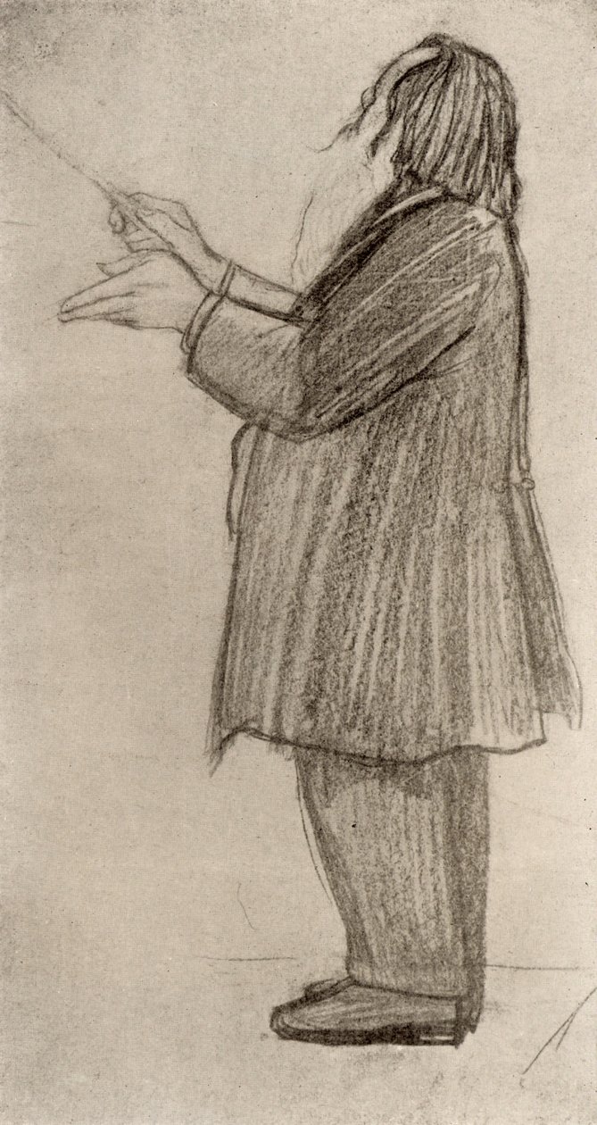 Johannes Brahms (1833-1897) deutscher Komponist, dirigierend von Willy von Beckerath