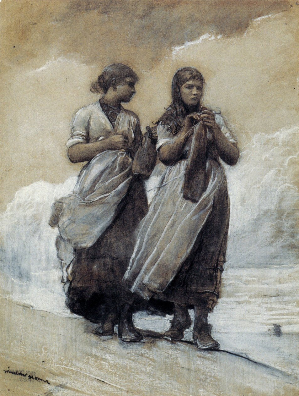 Fischerinnen am Ufer, Tynemouth von Winslow Homer