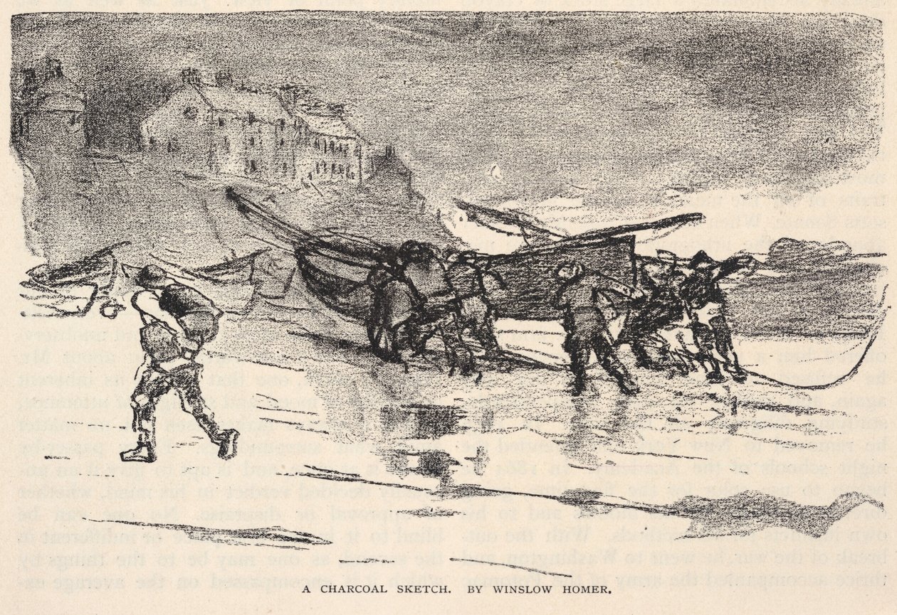 Eine Kohleskizze, aus The Century Magazine, November 1883 von Winslow Homer