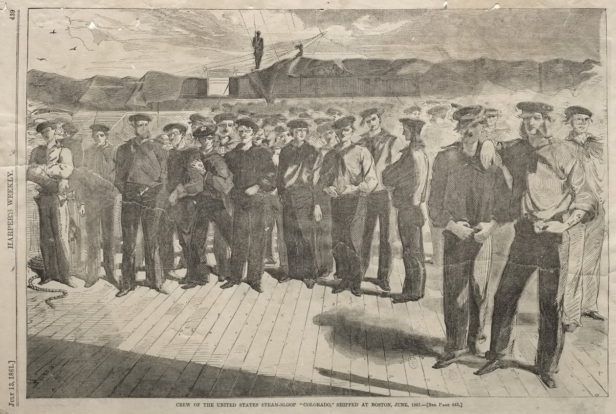 Besatzung der Dampfsloop der Vereinigten Staaten "Colorado," eingeschifft in Boston, Juni 1861 von Winslow Homer