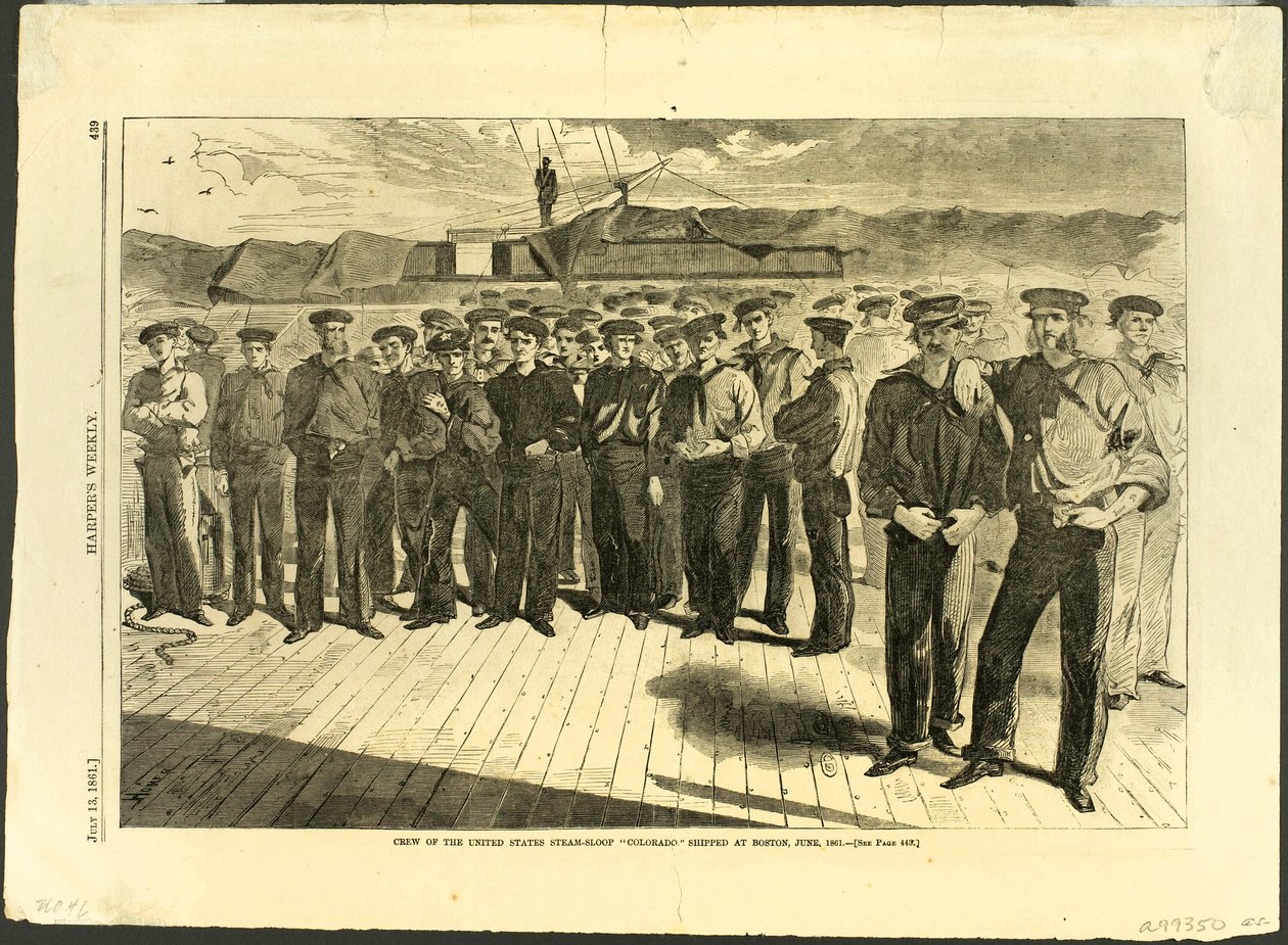 Besatzung der Dampfsloop der Vereinigten Staaten "Colorado", eingeschifft in Boston, Juni 1861 von Winslow Homer
