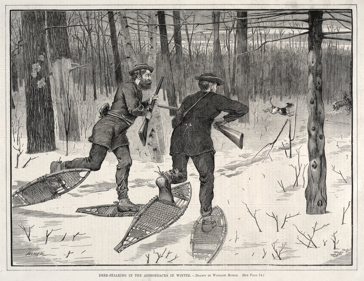 Hirschjagd in den Adirondacks im Winter von Winslow Homer