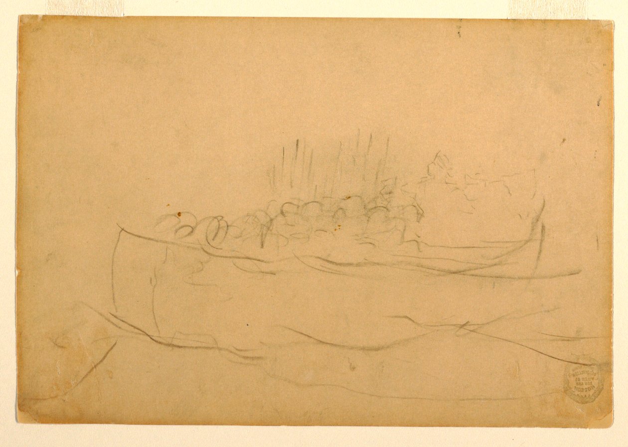 Zeichnung, Ein Dory voller Männer, 1881–82 von Winslow Homer