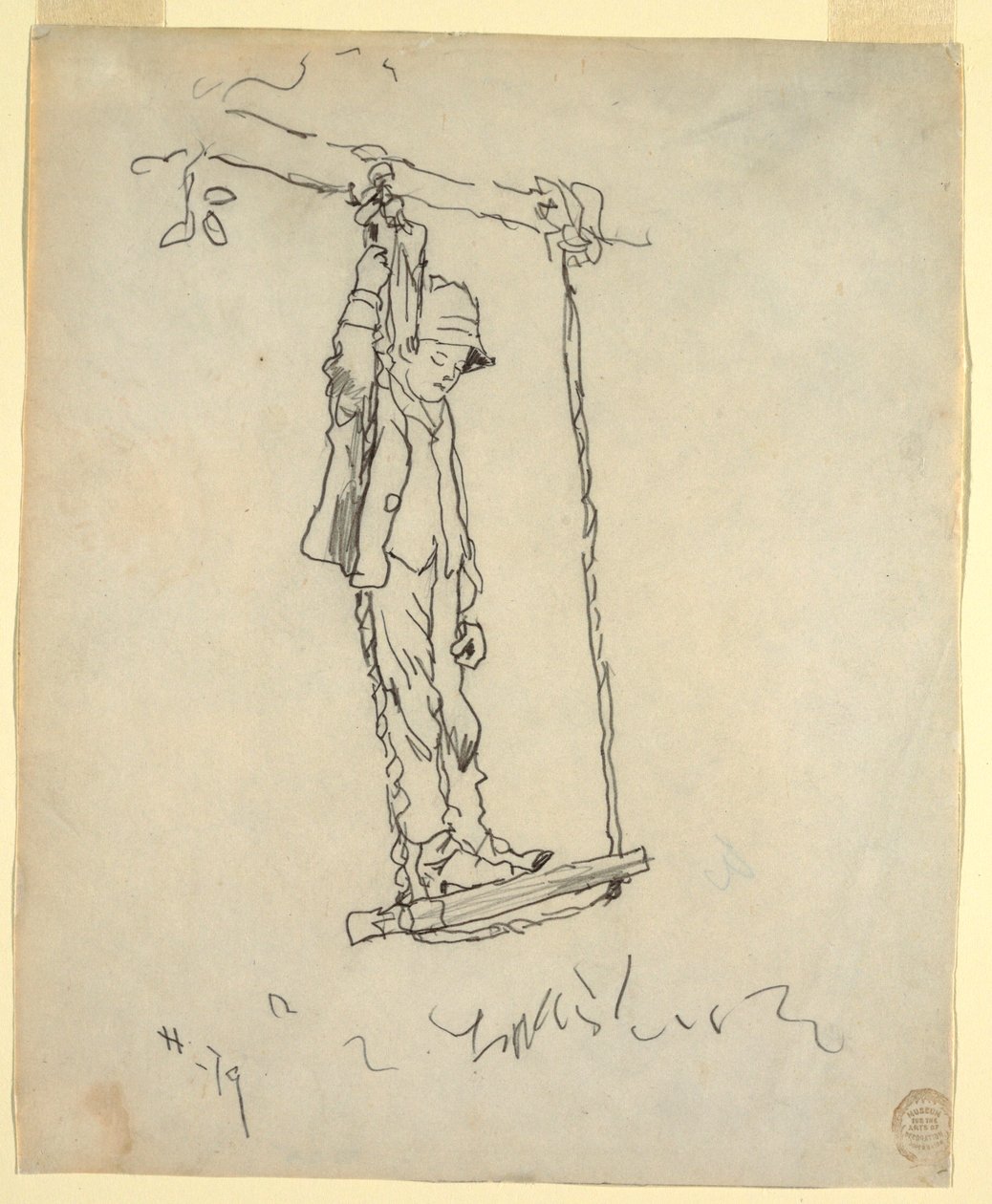 Zeichnung, Junge auf einer Schaukel, 1879 von Winslow Homer