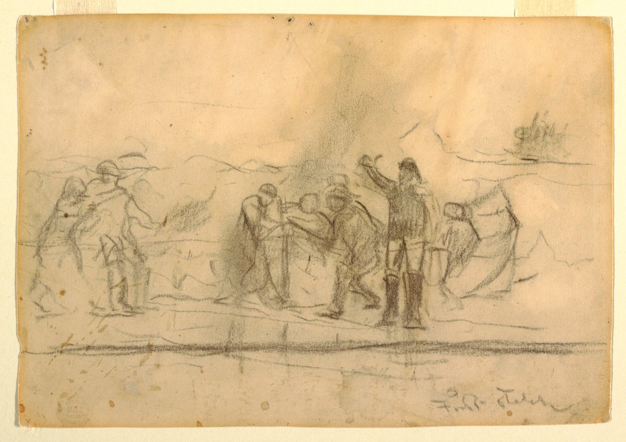Erste Skizze für "Das Wrack", 1885-86 von Winslow Homer